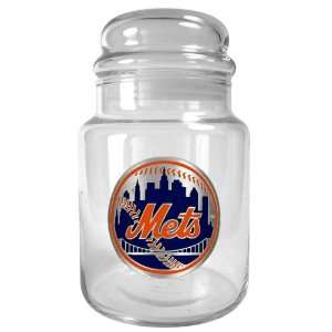  New York Mets MLB 31oz Glass Candy Jar   Primary Logo 
