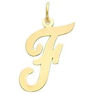  Cursive Letter F Charm 14k Gold Jewelry