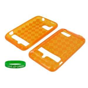  Orange Plaid TPU Crystal Skin Case for HTC ThunderBolt 