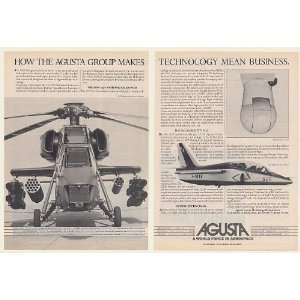  1984 Agusta A129 Mongoose Military Helicopter 2 Page Print 