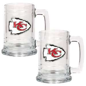  Kansas City Chiefs NFL 2pc 15oz Glass Tankard Set  Primary 