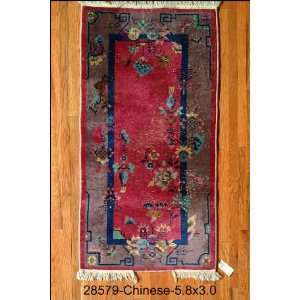    3x5 Hand Knotted Chinese Chinese Rug   30x58