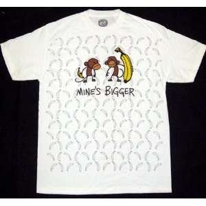  Mines Bigger Monkey Joke Funny T Shirt Tee Shirt Large 