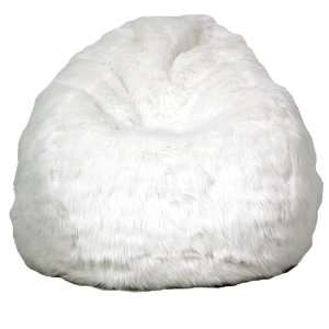  110 Ultra Lounge Bean Bag   White Fur