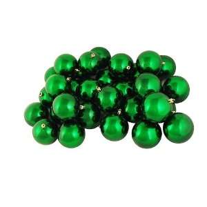 32ct Shiny Xmas Green Shatterproof Christmas Ball Ornaments 3.25 
