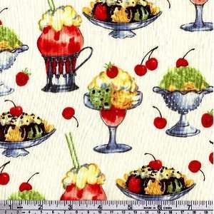 45 Wide Michael Miller Sundaes Creme Fabric By The Yard 