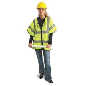 Yellow Polyester Mesh Economy Class 3 Vest With Front Zipper Closure 