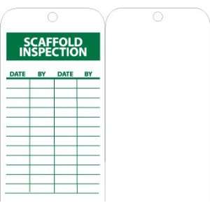 Accident Prevention Tags, Scaffold Inspection, 6X3, Unrip Vinyl, 25/Pk 