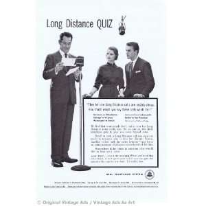  1954 Bell Telephone Long Distrance Quiz Vintage Ad 