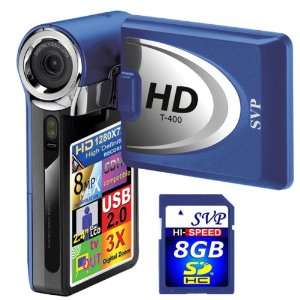  SVP T400 Blue 1280x720p True HD Camcorder with 2.4 LCD 