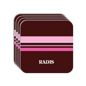 Personal Name Gift   RADIS Set of 4 Mini Mousepad Coasters (pink 