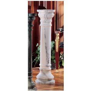  31h 145lbs Solid Marble White Column Pedestal