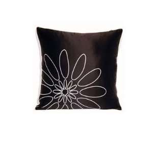  Daisy Silk Pillow Color Black and White