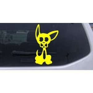 Yellow 34in X 18.5in    Chihuahua Dog Animals Car Window Wall Laptop 