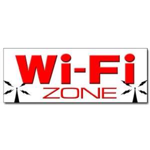   WI FI ZONE DECAL sticker wifi internet cafe hotspot 
