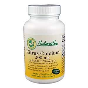 200mg Citrus Calcium mini tablets with 200 IU of Vitamin D3 (180 Count 