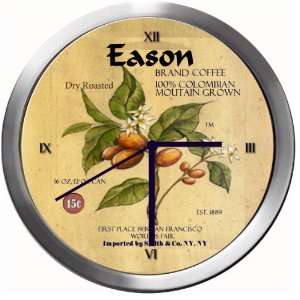  EASON 14 Inch Coffee Metal Clock Quartz Movement Kitchen 