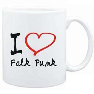  Mug White  I LOVE Folk Punk  Music