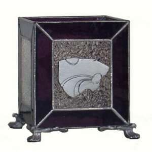  Kansas K State Wildcats Stained Glass Tea Light W/Candle 