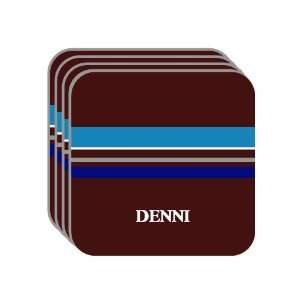 Personal Name Gift   DENNI Set of 4 Mini Mousepad Coasters (blue 