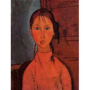  Oil Painting Girl with Braids Amedeo Modigliani Hand 