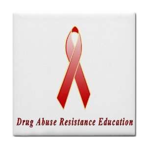  Drug Abuse Resistance Education Awareness Ribbon Tile 