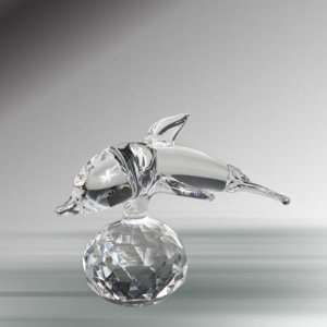  Crystal Dolphin on a Ball