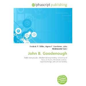  John B. Goodenough (9786134284035) Books