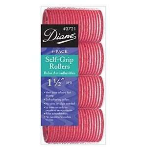  DIANE Self Grip Rollers 1 1/2 inch Red 4 Pack (Model3721 