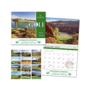  Golf   Stapled Calendar   A 13 month calendar with various pictures 