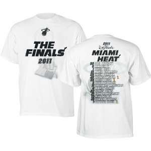  Miami Heat 2011 NBA Finals Roster T Shirt (White) Sports 