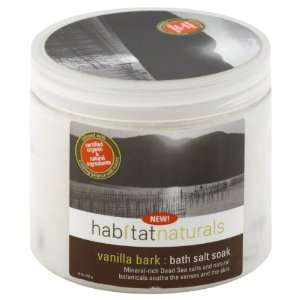  Habitat Naturals Bath Salt Soak, Vanilla Bark 16 oz (550 g 