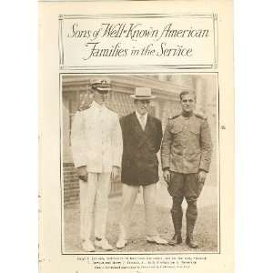  1918 Sons of Well Known American Families in Army World 