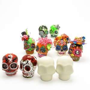  Cake Toppers Ceramic Bisque Unpainted DIY Crafts Day of the Dead 