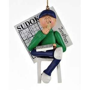  Personalized Sudoku   Boy Christmas Ornament