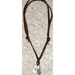  Abercrombie Brown Leather Adjustable Necklace w/emblem tag 