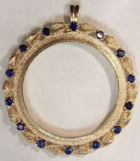 20 U.S.A. Synthetic Sapphire Gold Coin Bezel Finding Coin Frame 