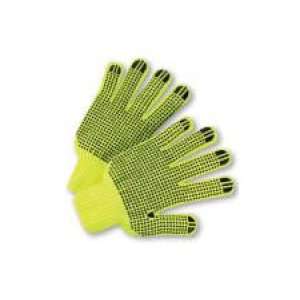 LIME String Knit Gloves with Black Dots on Both Sides (Sold by Dozen 