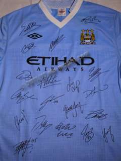 2012 Manchester Man City SIGNED shirt jersey Hm Aguero  