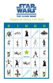 Star Wars The Clone Wars Birthday Party Bingo Game  