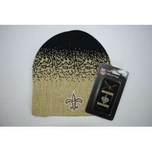   Saints Gift Set Sprayed Beanie Cap   NFL Tag Necklace 