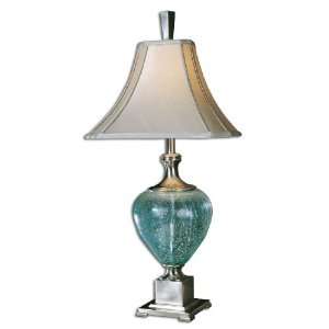 Uttermost 35 Inch Oceana Table Lamp In Blue/Green Crackled Glass w 