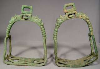 Antique Chinese Bronze Horse Stirrups Tang Dynasty  
