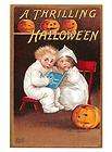 Halloween Children Scared by Ghost Story and JOL • Large Repro 