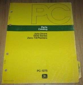 John Deere 1400 Series Zero Till Planter Parts Catalog  