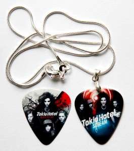 Tokio Hotel Guitar Pick Silver Necklace + Pick  