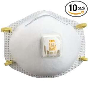 3M 8511 N95 Particulate Respirator with Exhalation Valve, Box of 10
