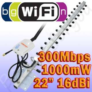1000mW High Power USB WiFi Adapter Wireless N/G/B with 2 dBi Antenna 