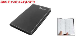 Black Faux Leather Cover Ruled Phone Address Notebook  
