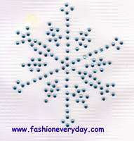 Rhinestone Iron On Transfer Hot fix Snowflake / Ltblue  